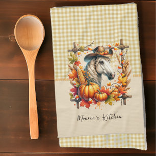 Fall Horse Cowgirl Kitchen Towel