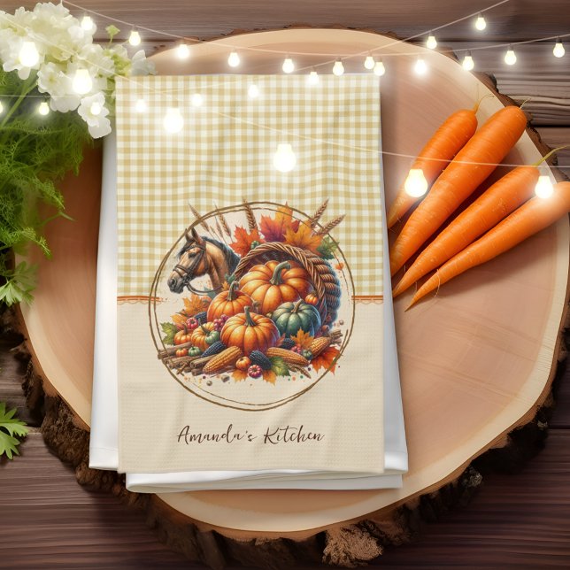 Fall Horse Kitchen Towel (Bring the beauty of fall to life with this stunning collection of designs perfect for the season!)