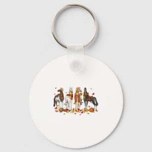 Fall Horse Thanksgiving Horse Autumn Leaves Wester Keychain