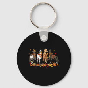Fall Horse Thanksgiving Horse Autumn Leaves Wester Keychain
