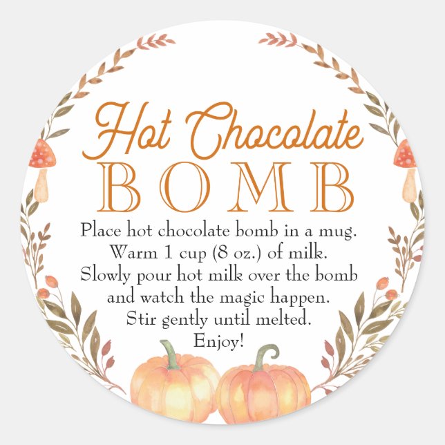 Fall Hot Chocolate Bomb Sticker (Front)