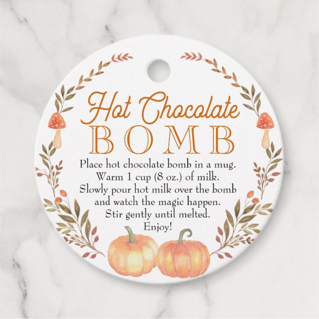 Fall Hot Chocolate Bomb Tag (Front)