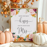 Fall how many kisses bridal shower game poster<br><div class="desc">Fall eucalyptus how many kisses bridal shower game.
Matching items available.</div>