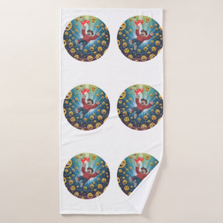 Fall in bubble  bath towel