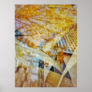 Fall in City Abstract Poster