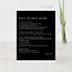 Fall in love again poem poetry  foil greeting card