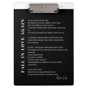 Fall in love again poem poetry wall art poster clipboard