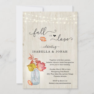 Fall in Love All in One Wedding Invitation w- RSVP
