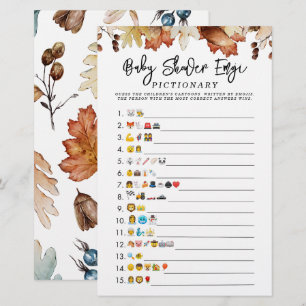 Fall in Love Autumn Baby Shower Emoji Game 