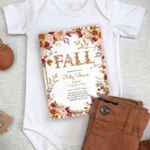 Fall In Love Autumn Baby Shower Invitation