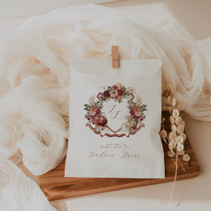 Fall In Love Autumn Blooms Wedding Crest Favour Bag