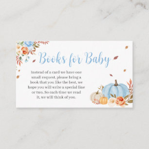 Fall in Love Autumn Blue Pumpkin Books for Baby Enclosure Card
