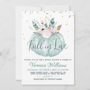 Fall in Love Autumn Bridal Shower Invitation