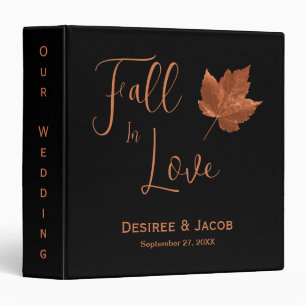 Fall In Love Autumn Copper Brown Black Rustic Binder