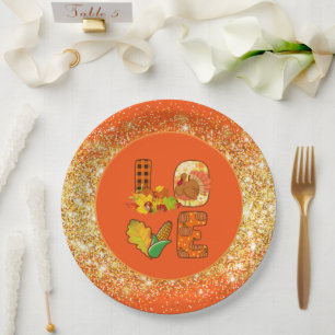 Fall In Love Autumn Customize Colour Paper Plate