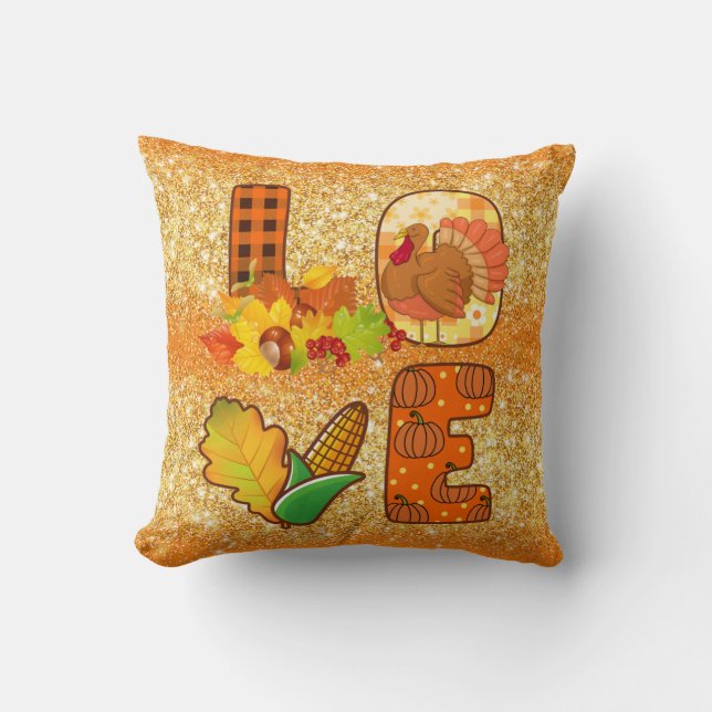 Fall In Love Autumn Customize Colour Throw Pillow (Front)