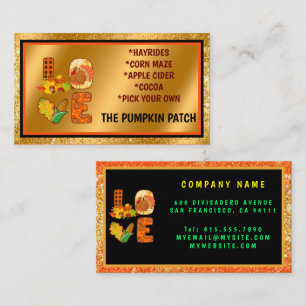 Fall In Love Autumn Customize Text and Colour Business Card