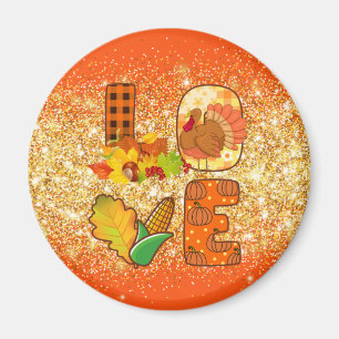 Fall In Love Autumn Customize Text and Colour Magnet