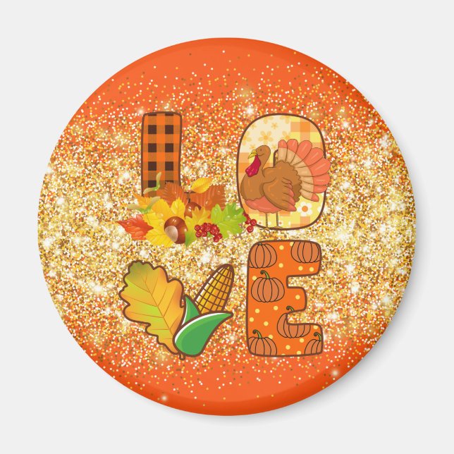 Fall In Love Autumn Customize Text and Colour Magnet (Front)