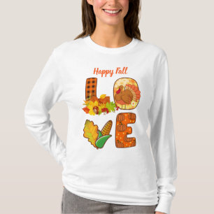 Fall In Love Autumn Customize Text T-Shirt