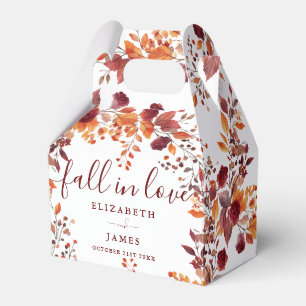 Fall In Love Autumn Fall Floral Wedding Favor Box