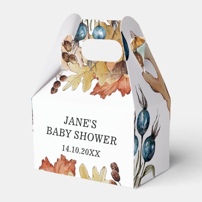 Fall in Love Autumn Foliage Favor Box (Front Side)