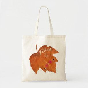 Fall in love autumn leaf halloween thanksgiving tote bag