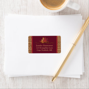 Fall in Love, Autumn Leaves Wedding Address Label