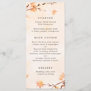 Fall in love Autumn Leaves Wedding Menu