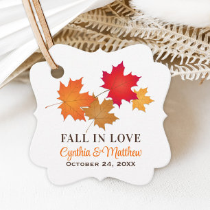 Fall in Love Autumn Monogram Bracket Favour Tags