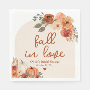 Fall in Love Autumn Pumpkin Boho Bridal Shower Napkin