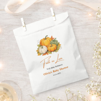 Fall in Love Autumn Rustic Pumpkin Baby Shower   Favour Bag