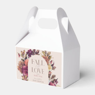 Fall in Love Autumn Wreath Arch Pink Baby Shower Favor Box