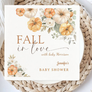 Fall in Love Baby Shower Boho Pumpkin Paper Napkin