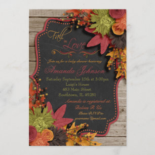 Fall In Love Baby Shower Invitation