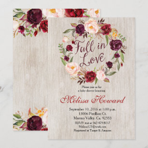 Fall In Love Baby Shower Invitation