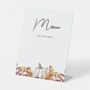 Fall in Love Baby Shower Menu Pedestal Sign