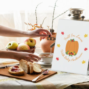 Fall In Love Baby Shower Pedestal Sign