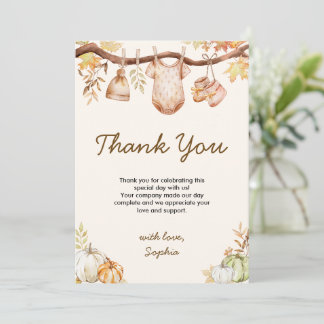 Fall in Love Baby Shower Thank You Card