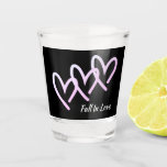 Fall In Love Black Heart Shot Glass<br><div class="desc">A Triple heart Fall in Love black shot glasses. This is such a sweet valentines day gift for all the loving sister, mom or aunty out there. Edit text to change name or edit colour of background. Drink with love in mind.</div>