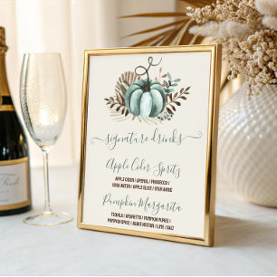 Fall in Love, Blue Pumpkin Shower Signature Drinks Poster