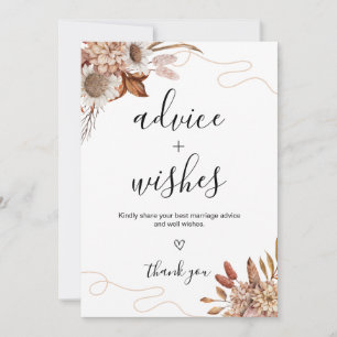 Fall in love Boho Advice and Wishes Wedding Card
