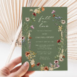 Fall In Love Boho Bridal Shower Invitation<br><div class="desc">This stylish & elegant bridal shower invitation features gorgeous hand-painted watercolor wildflowers arranged as a lovely wreath perfect for spring,  summer,  or fall weddings. Find matching items in the Sage Green Boho Wildflower Wedding Collection.</div>