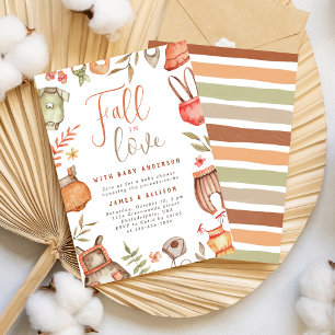 Fall in Love Boho Clothes Baby Shower Invitation