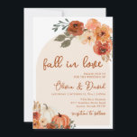 Fall in Love Boho Floral Pumpkin Autumn Wedding Invitation<br><div class="desc">Set the tone for your autumn celebration with these charming Fall in Love Boho Floral Pumpkin Wedding Invitations. Featuring warm fall tones, delicate boho florals, and whimsical pumpkin accents, these invitations capture the essence of the season with rustic elegance. Perfect for fall-themed or boho-inspired weddings, the design is fully customizable,...</div>