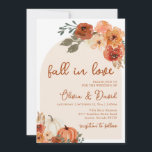 Fall in Love Boho Floral Pumpkin Autumn Wedding Invitation<br><div class="desc">Set the tone for your autumn celebration with these charming Fall in Love Boho Floral Pumpkin Wedding Invitations. Featuring warm fall tones, delicate boho florals, and whimsical pumpkin accents, these invitations capture the essence of the season with rustic elegance. Perfect for fall-themed or boho-inspired weddings, the design is fully customizable,...</div>