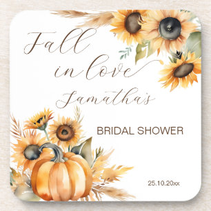 Fall in love boho pumpkin sunflowers favours coaster