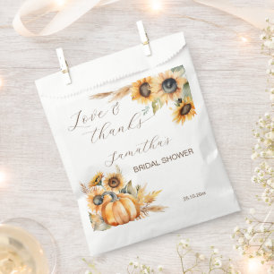 Fall in love boho pumpkin sunflowers tableware favour bag