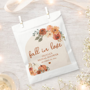 Fall in Love Boho Terracotta Pumpkin Bridal Shower Favour Bag