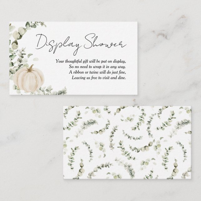 Fall in Love Bridal Display Shower Enclosure Card (Front/Back)